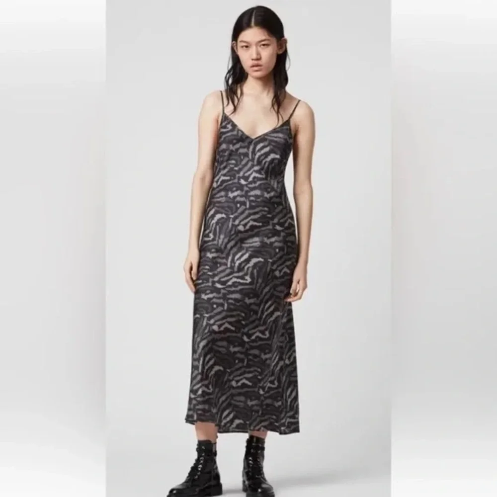 Allsaints Animal Print Slip Dress (D9)